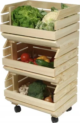 Produktbild von Kartoffelhorde Obsthorde Stapelhorde Holz Obststiege Lagerkisten Gemüsekiste 30x39x73cm
