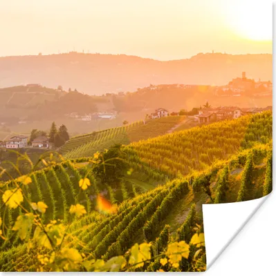 Produktbild von MuchoWow® Poster Italien - Weinberg - Sonne 75x75 cm - Wand Dekoration