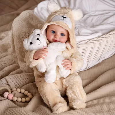 Reborn Babypop 43 cm – realistische Puppe mit Stoffkörper