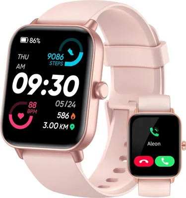 Produktbild von Smartwatch für Männer und Frauen mit Bluetooth-Anrufen, integrierter Alexa, Blutsauerstoff-Herzfrequenz, Schlaf-Fitness-Tracker, Benachrichtigungswetter, 100 Sportmodi