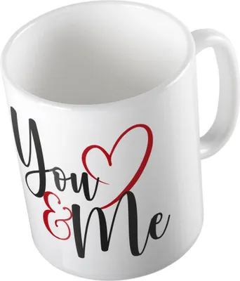 Produktbild von Huuraa Kaffeetasse You & Me Geschenk Tasse Weiß 330ml You & Me Präsent