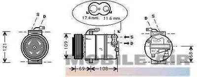 Produktbild von Van Wezel Klimakompressor für Opel Astra G + CC Combo Corsa C Meriva Zafira A
