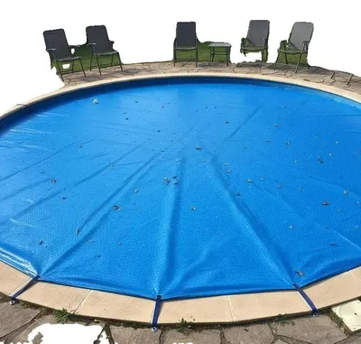 Produktbild von Poolabdeckung, 488 cm Durchmesser, langlebiges PE-Material, Blau