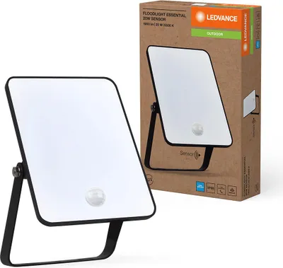 Produktbild von Ledvance LED Fluter Floodlight Essential Schwarz IP65 20W 1900lm Tageslicht 6500K kaltweiß Bewegungsmelder
