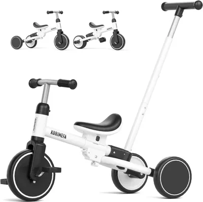 Imagen del producto de Triciclo 5 en 1 con asiento ajustable, pedales desmontables, para niños de 1 a 3 años, también funciona como bicicleta de equilibrio