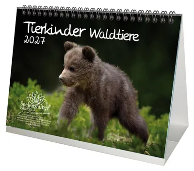 Produktbild von Tierkinder Waldtiere DIN A5 Tischkalender 2027 Tiere - Seelenzauber