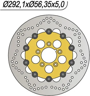 Immagine prodotto di Disco freno NG flottante anteriore lato sinistro 5 fori da 8,25 mm per HARLEY DAVIDSON