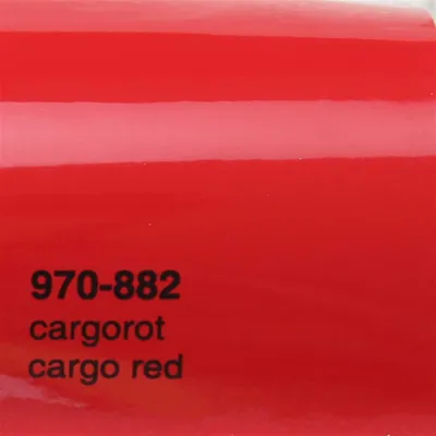 Produktbild von (25€/m²) Oracal 970RA Autofolie 882 Cargo-Rot Glanz Folie 152 cm Breite Laufmeterware gegossene Auto Folie selbstklebend
