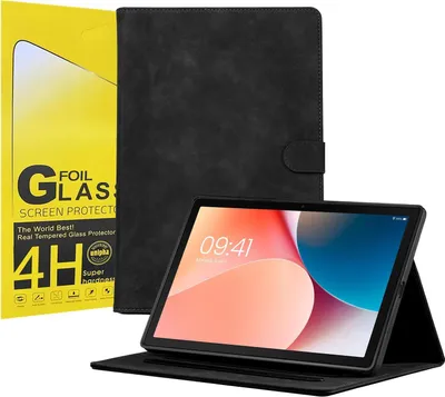 Produktbild von LBH Tablet Schutzhülle + 2x 4H Displayfolie für Samsung Galaxy Tab A8 10.5 Zoll Cover Case Schutz Tablet Farbe: Schwarz