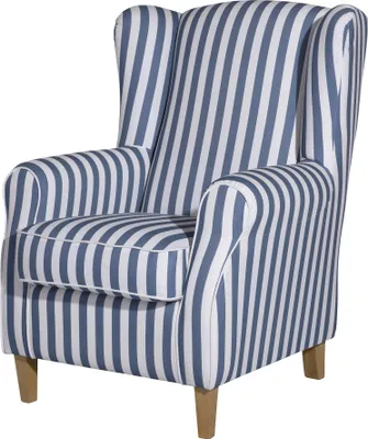 Produktbild von Max Winzer Ohrenbackensessel Lorris - Flachgewebe blau - Maße: 77 x 86 x 103 cm