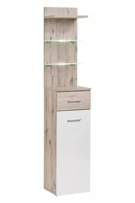 Image de Armoire avec étagères TELA - chêne wellington / blanc