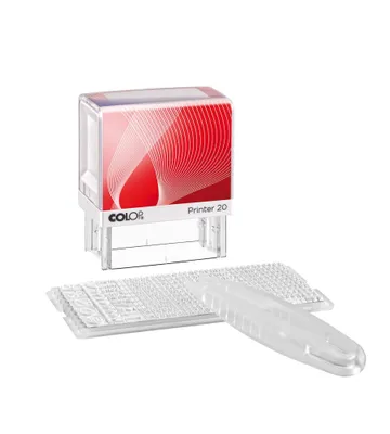 Produktbild von Colop Printer 20/1 Set, Selbstfärbestempel, Unterschriftsstempel, 14 x 38 mm, Rot, Weiß, Kunststoff, Schwarz
