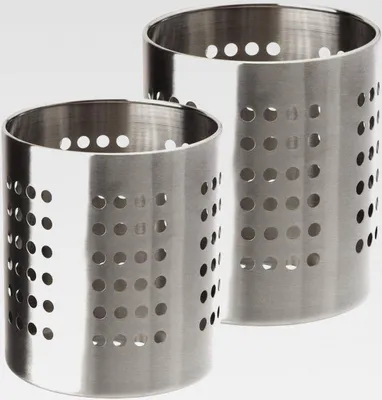 Produktbild von MGE - Küchenutensilienhalter - Besteckständer aus Edelstahl - Besteckhalter - Geschirr Halter - Besteck-Abtropfkorb - Set von 2 Stück - Edelstahl