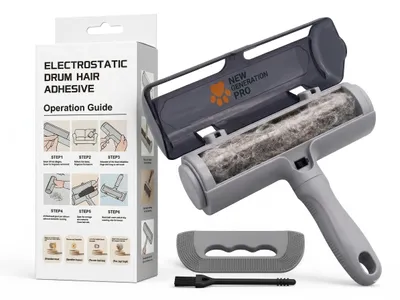 Tierhaarbürste elektrostatisch 17 cm, wiederverwendbar, für Sofa & Kleidung