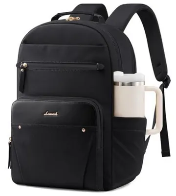 Produktbild von Laptop Rucksack Damen 15,6 Zoll Wasserdicht Arbeitsrucksack Schulrucksack Schwarz