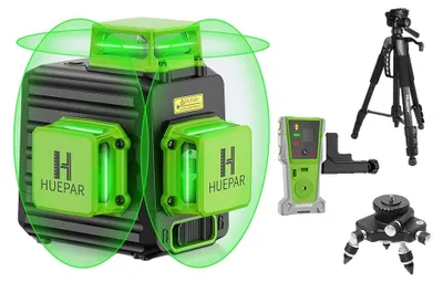 Obrázok produktu pre Laserová vodováha Huepar, presnosť 12 riadkov, 360° samonivelačná, SET-5