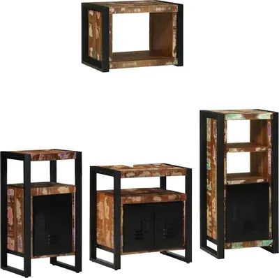 Imagen del producto de vidaXL Juego de muebles de baño, 4 piezas, en varios colores y
