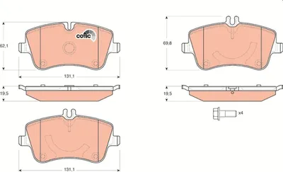 Produktbild von TRW Bremsbeläge Satz Hinten passend für MERCEDES-BENZ E-Klasse Limousine (W211) GDB1514