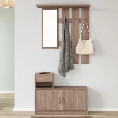 Produktbild von Garderobenpaneel mit Schuhschrank Thekla Sonoma