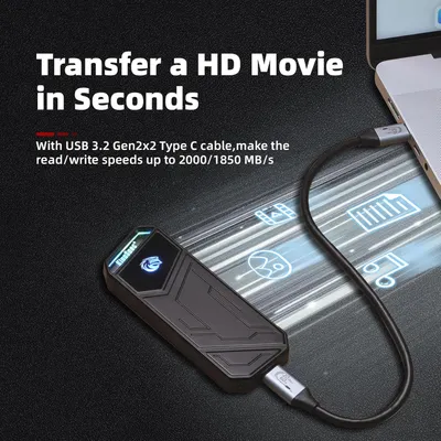 Produktbild von Externe SSD – Tragbare SSD – Solid-State-Laufwerk – Externes Speichermedium – Tragbare Festplatte – 2 TB