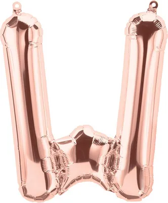 Produktbild von Folienballon Buchstabe W, rosegold, ca. 40 cm, für Luftbefüllung