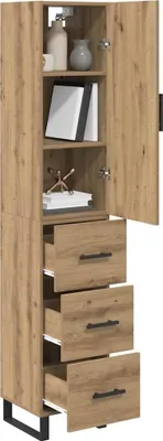 Immagine prodotto di vidaXL Credenza rovere artigianale 34,5 x 34 x 180 cm Materiale a base di legno