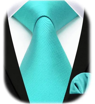 Productafbeelding van Herenset: stropdas, zakdoek, kleur: turquoise