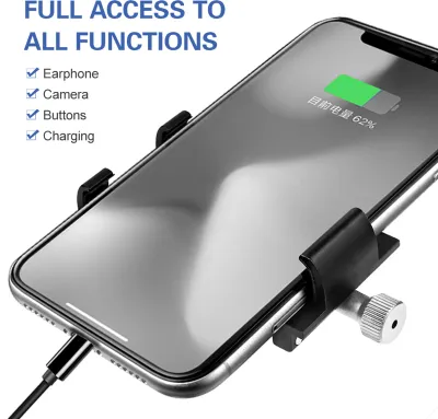 Obrázek produktu pro Držák telefonu na kolo UPALDHOU, hliníkový držák telefonu na motorku pro 3,0 až 6,8" smartphone (černý)