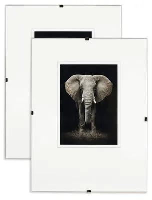 Fotolijsten ohne Rahmen, 30x40 cm, 2 Stück, Plexiglas mit Clips