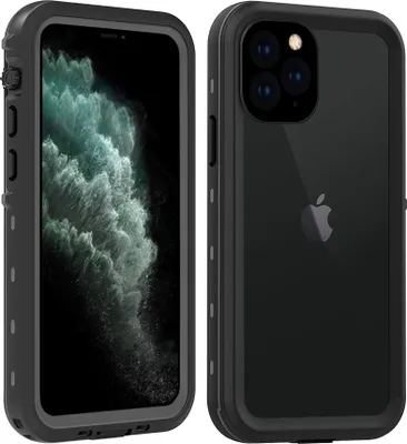 Image de coque étanche pour iPhone 11 Pro Max, coque de protection complète IP68 à 360 degrés, résistante aux chocs, à la poussière et à la neige, avec film intégré pour iPhone 11 Pro Max Noir