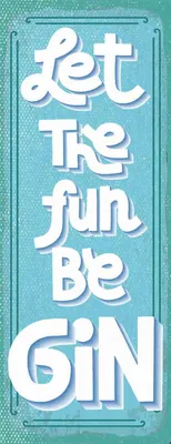 Produktbild von vianmo Holzschild 27x10 cm Alkohol Let the fun be Gin Essen Trinken
