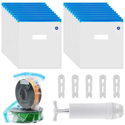 Vakuumbeutel für 3D-Filament, 20 Stück, 30x34 cm, mit Pumpe & Clips