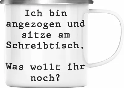 Produktbild von Trendation - Lustige Emaille Tasse für Kollegen Kollegin Spruch Witzig Arbeit Emaille Tasse BüroEmaille Tasse Kaffeebecher Becher für Büro Lustig Spruch (Silber)