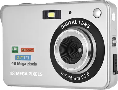 Produktbild von Tragbare 1080P-Digitalkamera, Video-Camcorder, 48 MP, Anti-Shake, 8-facher Zoom, 2,7-Zoll-LCD-Bildschirm, Gesichtserkennung, Laechelnerfassung, integrierte Lithium-Batterie mit Tragetasche, Handschlaufe fuer Kinder und Jugendliche