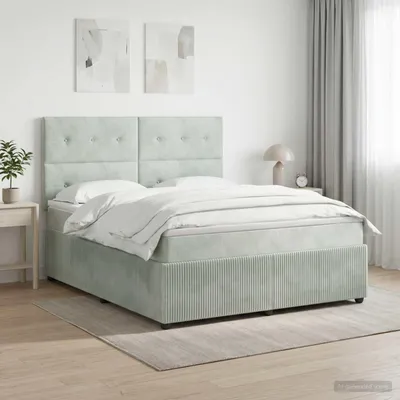 Immagine prodotto di Maison Exclusive - Letto boxspring con materasso Grigio chiaro 140 x 200 cm Velluto