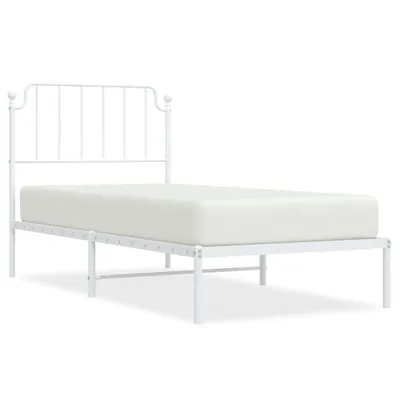 Immagine prodotto di vidaXL Struttura letto con testiera in metallo bianco 90x200 cm