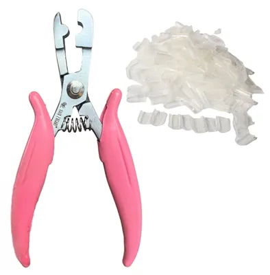 Produktbild von hair2heart Set: U-Tip Bonding Zange und Keratin Rebonds – Professionelles Haarverlängerungs- und Bonding Zubehör