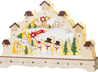 Imagen del producto de Pueblo navideño MagicHome Navidad, 9 LED blanco cálido, 2xAAA, IP20, 33x5x23,5 cm