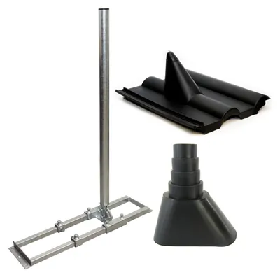 Produktbild von PremiumX PROFI X100-48F Dachsparrenhalter Stahl voll feuerverzinkt Frankfurter Dachabdeckung Manschette schwarz