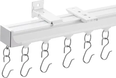 Immagine prodotto di Set binario per tende a soffitto 5,9 piedi/1,8 metri Divisorio con ganci Bianco