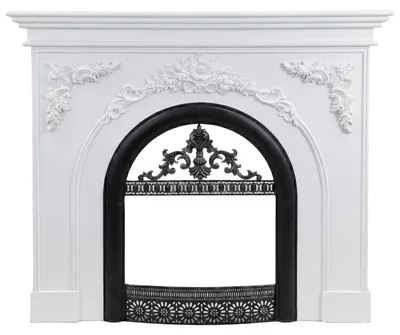 Image de MENZZO Manteau de cheminée style classique L116cm Arcane Blanc texturé
