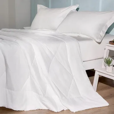 Immagine prodotto di Ibenzoa® Coperta estiva leggera in microfibra, 155 x 220 cm – Bianca, 150 g/m², traspirante e ad asciugatura rapida