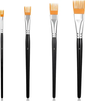 Produktbild von Pinselset 4-teilig, für Kunstprojekt, Acryl, Öl und Aquarell, verschiedene Größen