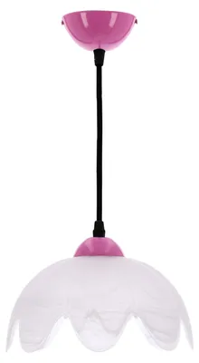 Immagine prodotto di Lampada a sospensione con paralume bianco Colori rosa e bianco, 1xE27x60W, vetro, dimensioni: 100x25x25 cm, IP20, Candellux