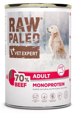 Zdjęcie produktu dla Vet Expert Raw Paleo Adult Monoprotein 400g Mokra Karma Dla Psa z Wołowiną