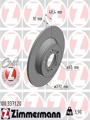 Produktbild von 2x ZIMMERMANN Bremsscheibe 100.3371.20 für AUDI A1 Sportback (8XA 8XF) 48mm