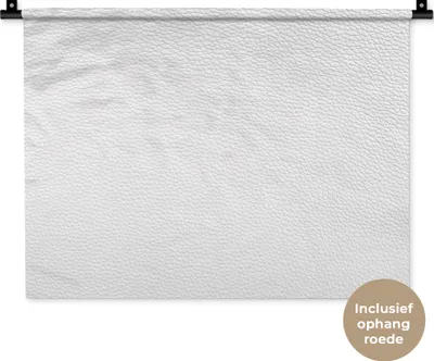 Produktbild von MuchoWow® Wandteppich Wandbehang Leder - Strukturiert - Leder-Optik - Weiß 60x45 cm Tapisserie Dekoration Wandtuch - Das Schlafzimmer