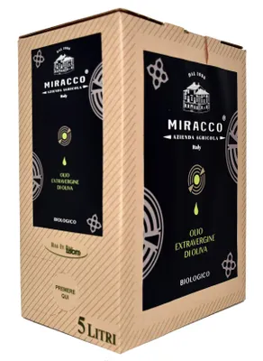 Immagine prodotto di Olio Extravergine di Oliva Biologico Prodotto in Calabria in Bag in Box 5 Litri
