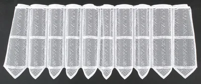 Produktbild von Gardinen Kranzusch Scheibengardine Jaquard in Karooptik 45x697,5 cm H/B weiß Bistrogardine Vorhang Küche 1er Pack