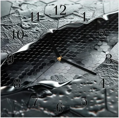 Produktbild von Wanduhr aus Glas mit Motiv Hexagon Muster- 30 x 30 cm - inkl. Aufhängesystem